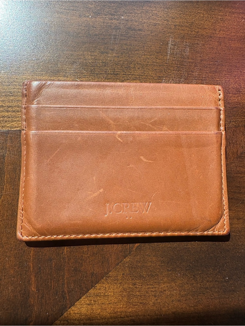 J. Crew Tan Leather Slim Card Holder